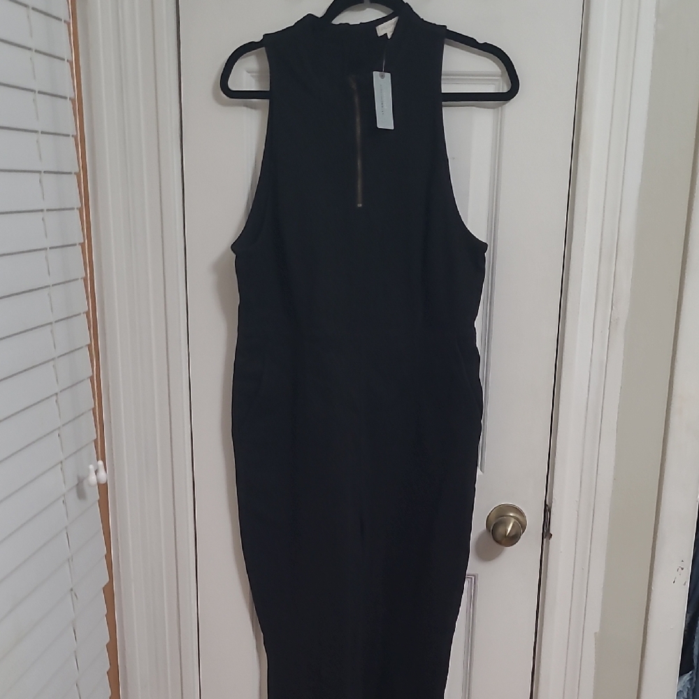 Pilcro Black Sleeveless Jean Jumpsuit